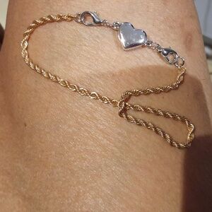 New two-tone rope double heart 💕 magnetic 9.5" anklet
